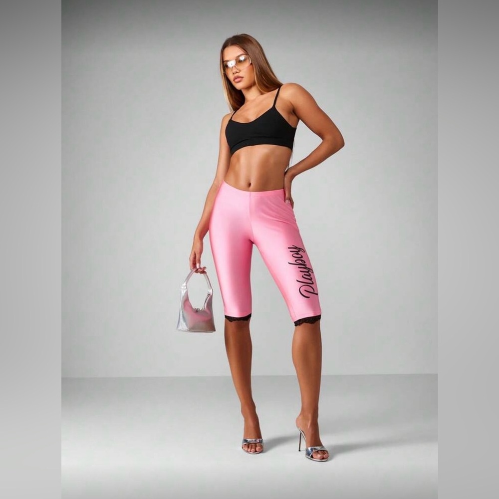 PLAYBOY Pink Bike Shorts for Women